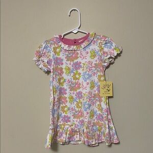 NWT- Boutique Floral Ruffle Sleeve Dress - 2T